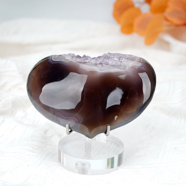 Agate Heart Shape With Geode【369g】