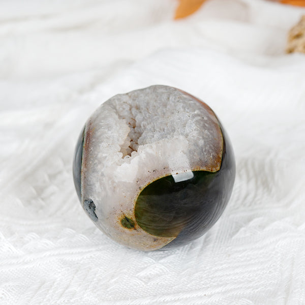 Black Agate Ball With Geode【400g/700g】