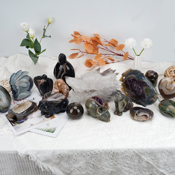 【Clearance Price】 Agate Sphere/Tower/Free Form/Carving With Geode
